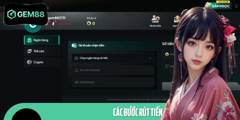 Quy trình rút tiền tại GEM88 chi tiết, minh bạch và thuận tiện cho bạn