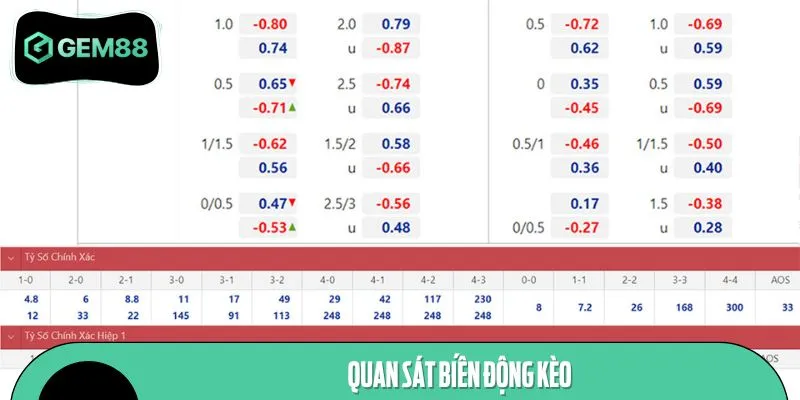 Quan sát biến động kèo giúp bet thủ đưa ra nhận định chính xác