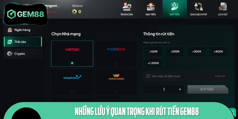 Một vài lưu ý quan trọng cần nhớ để rút tiền không gặp rủi ro