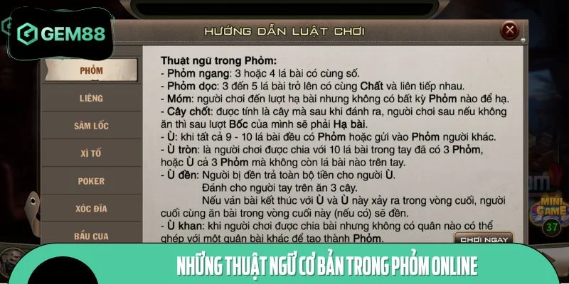 Những thuật ngữ trong phỏm online bạn cần nắm rõ